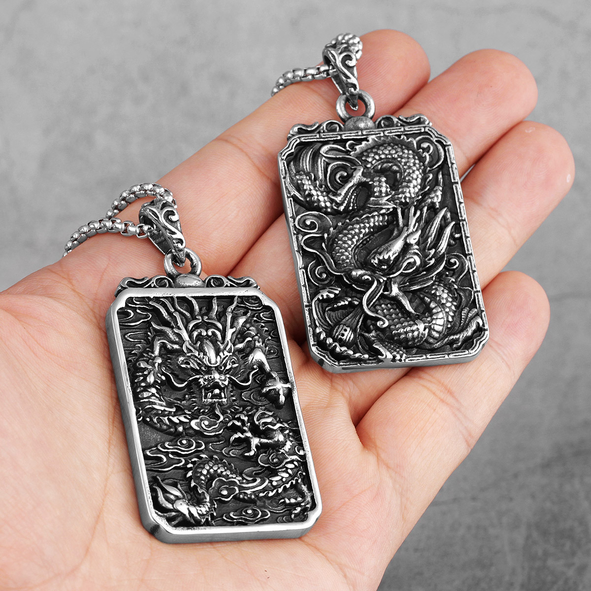 Ethnic Fashion Meaning - Chinese Dragon Good Meaning Amulet Stainless