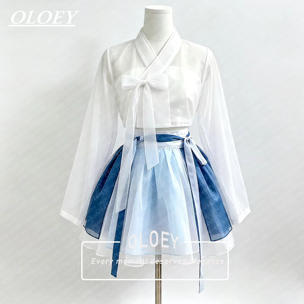 Hanbok Modern Set - OLOEY Modern Short Concert Hanbok Contrast