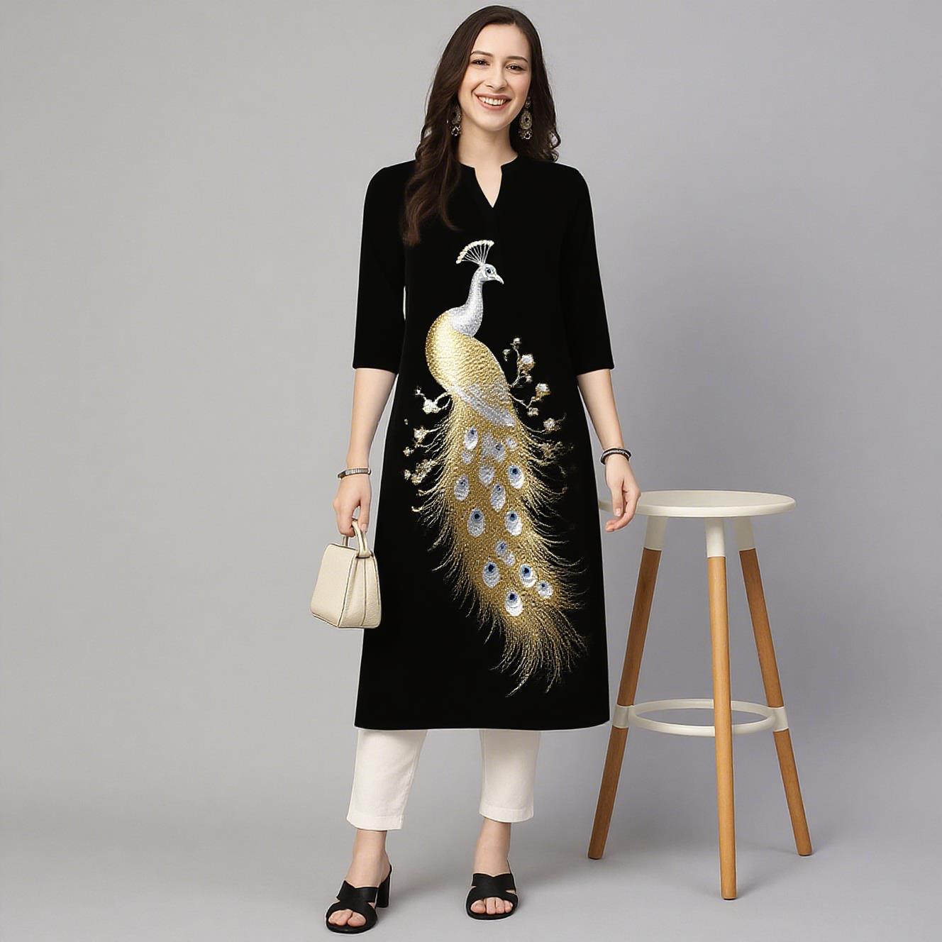 Peacock Women's Kurt Casual Fa - Ethnic Fashion Kurtis 评论和价格