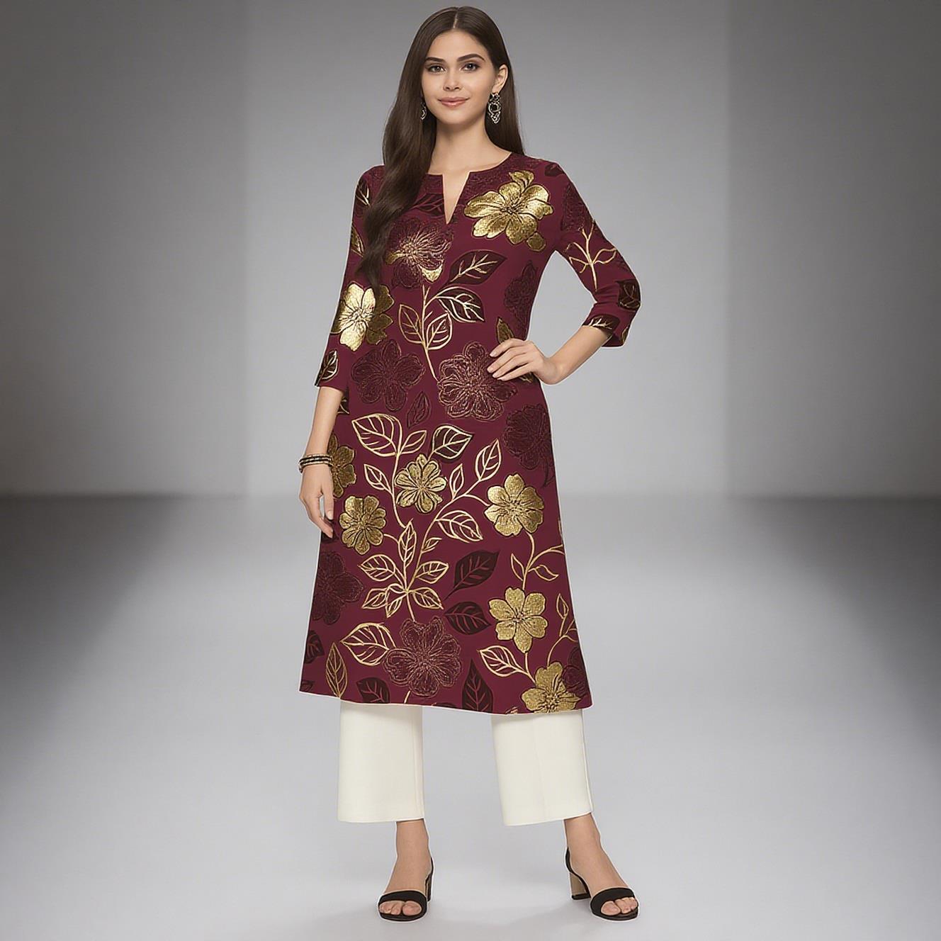 Muslim Women's Kurt Casual Fas - Ethnic Fashion Kurtis 评论和价格
