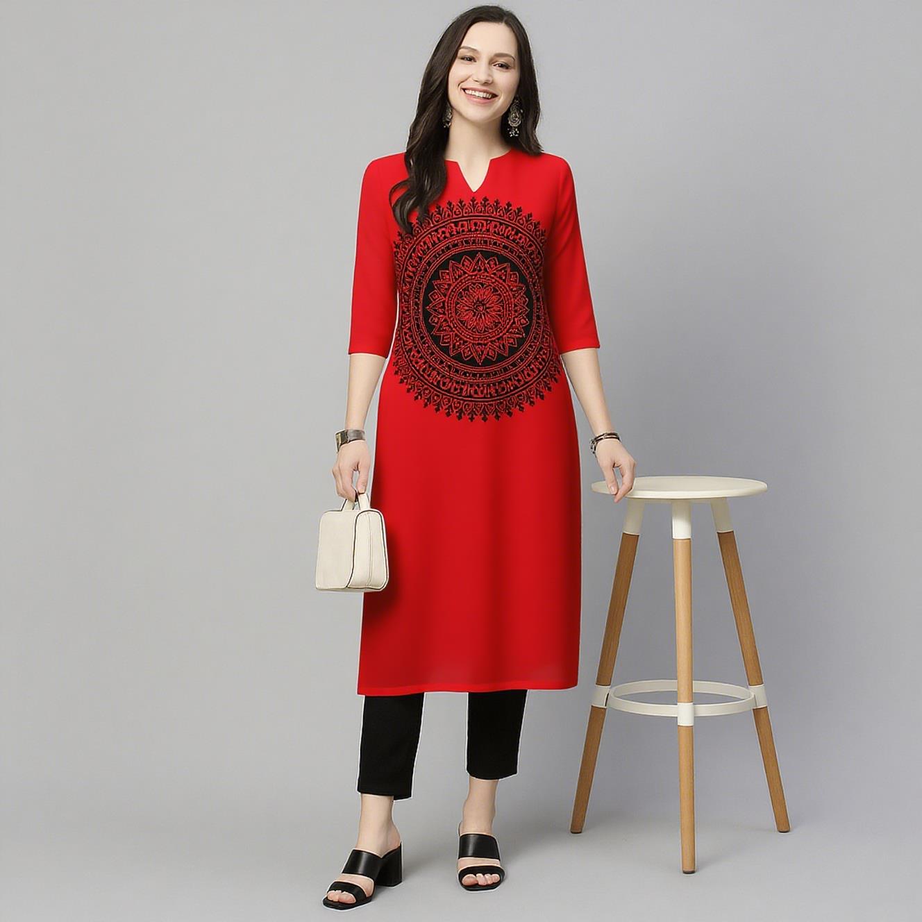 Muslim Kurt Flowers Women's Fa - Ethnic Fashion Kurtis 评论和价格