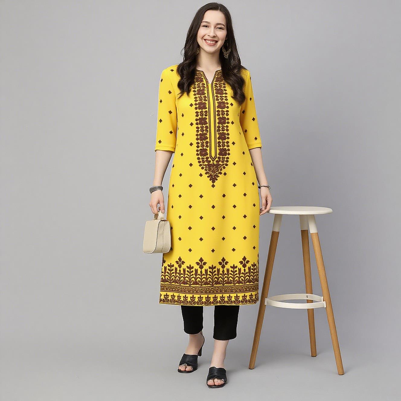 Muslim Kurt Flowers Women's Fa - Ethnic Fashion Kurtis 评论和价格