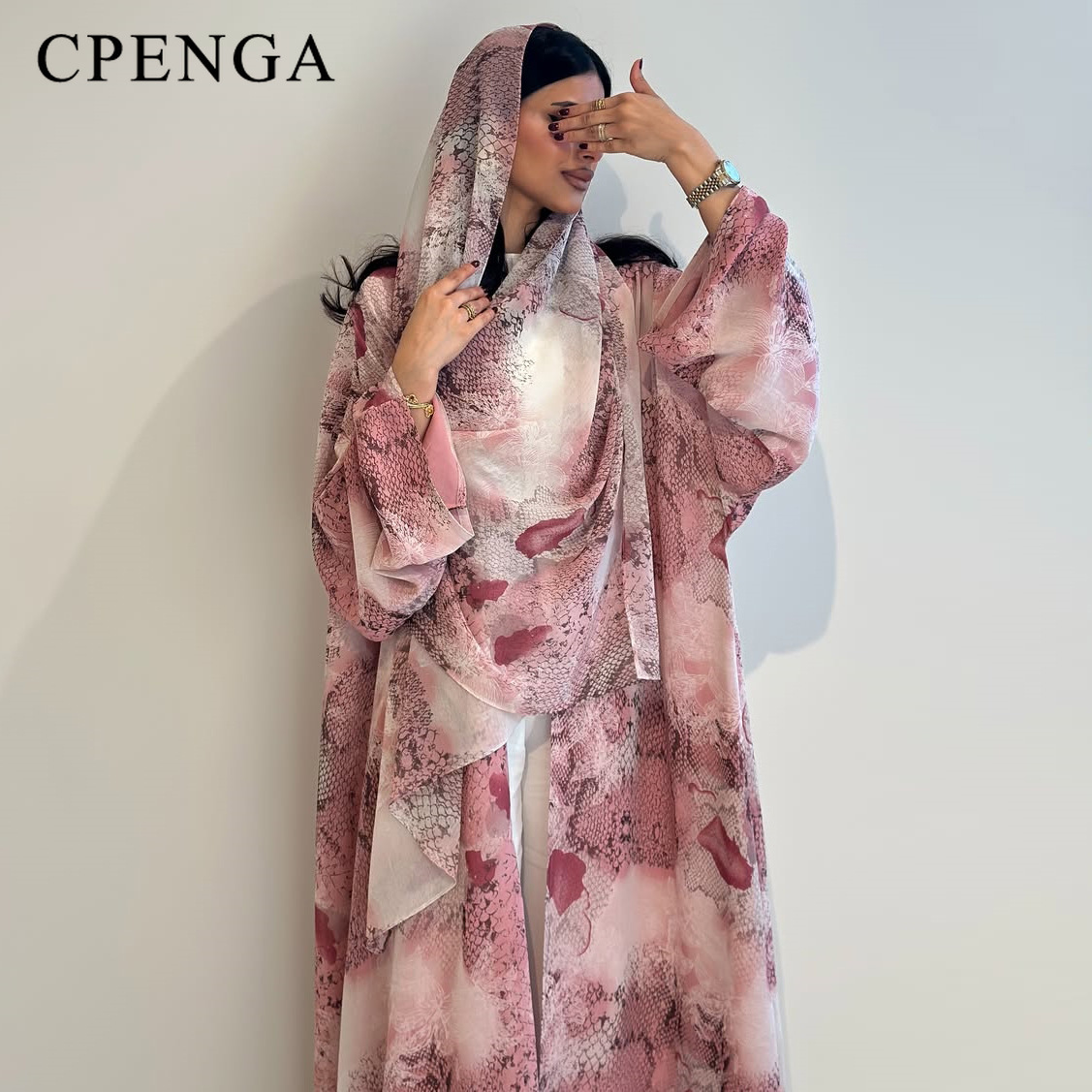 2026 Luxury Dubai Pink Print C - Abaya Modest Wear 评论和价格