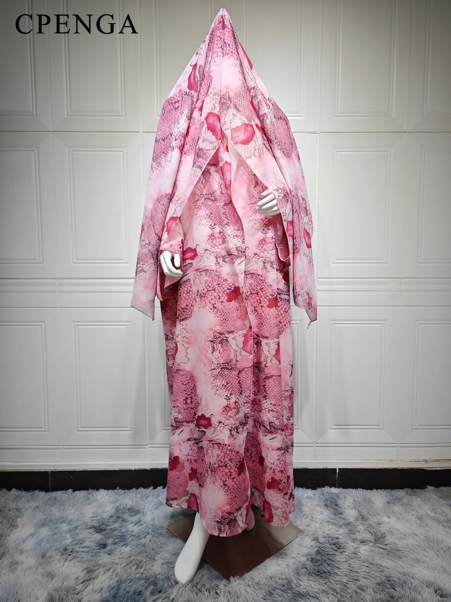 2026 Luxury Dubai Pink Print C - Abaya Modest Wear 评论和价格