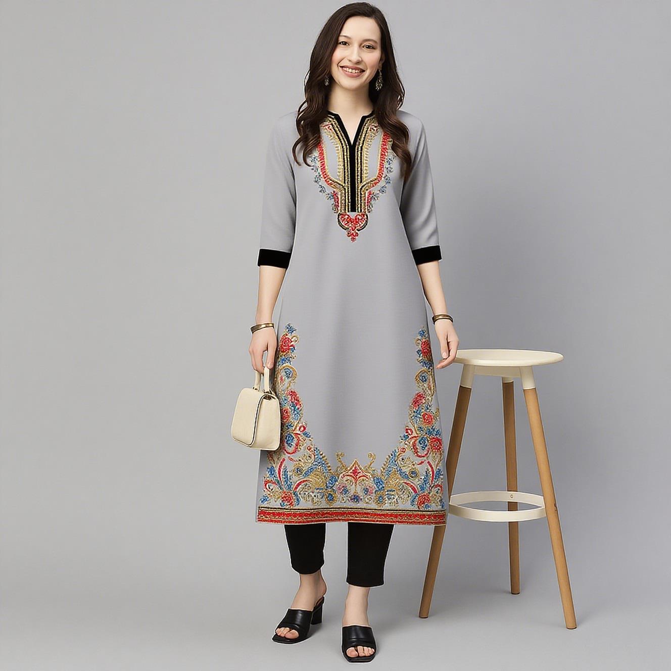 Muslim Kurt Women's Casual Fas - Ethnic Fashion Kurtis 评论和价格