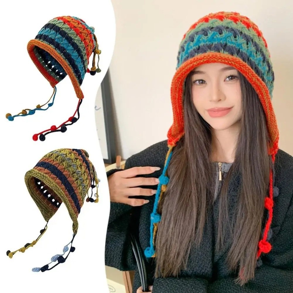Fashion Rainbow Striped Knitte - Winter Ethnic Fashion For Women 评论和价格