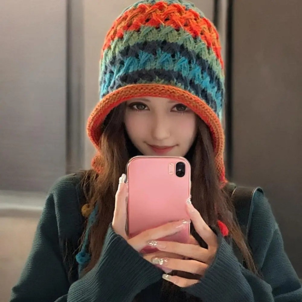 Fashion Rainbow Striped Knitte - Winter Ethnic Fashion For Women 评论和价格