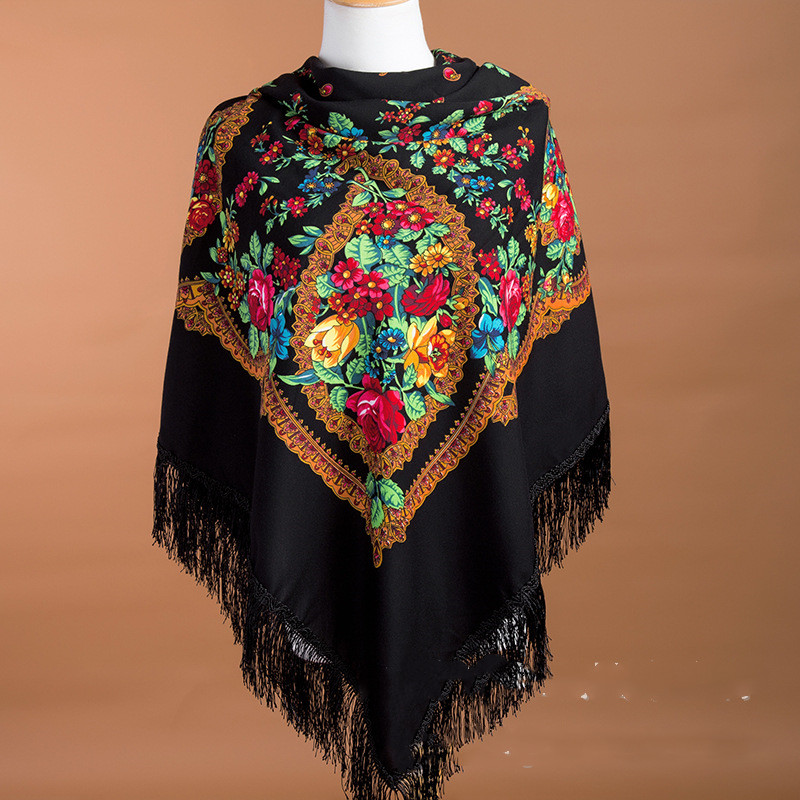 135*135cm Russian Scarf Ethnic - Winter Ethnic Fashion For Women 评论和价格