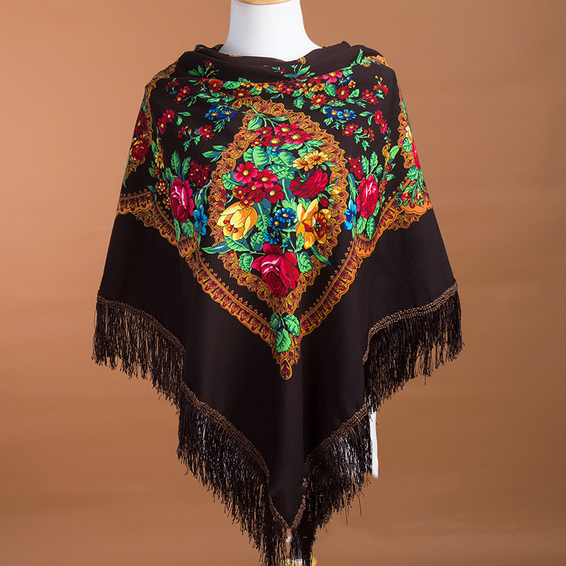 135*135cm Russian Scarf Ethnic - Winter Ethnic Fashion For Women 评论和价格