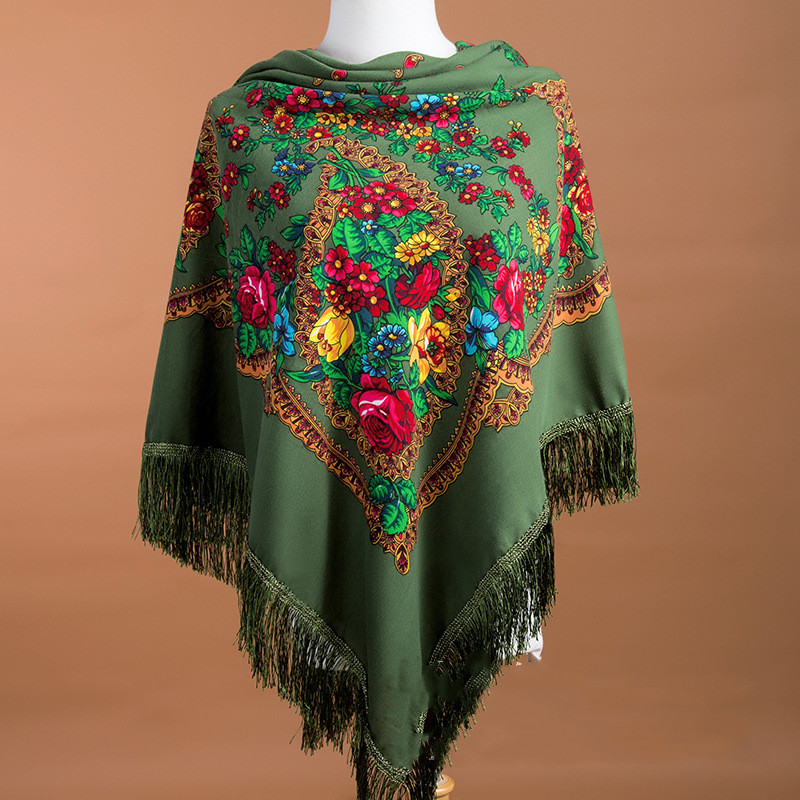 135*135cm Russian Scarf Ethnic - Winter Ethnic Fashion For Women 评论和价格