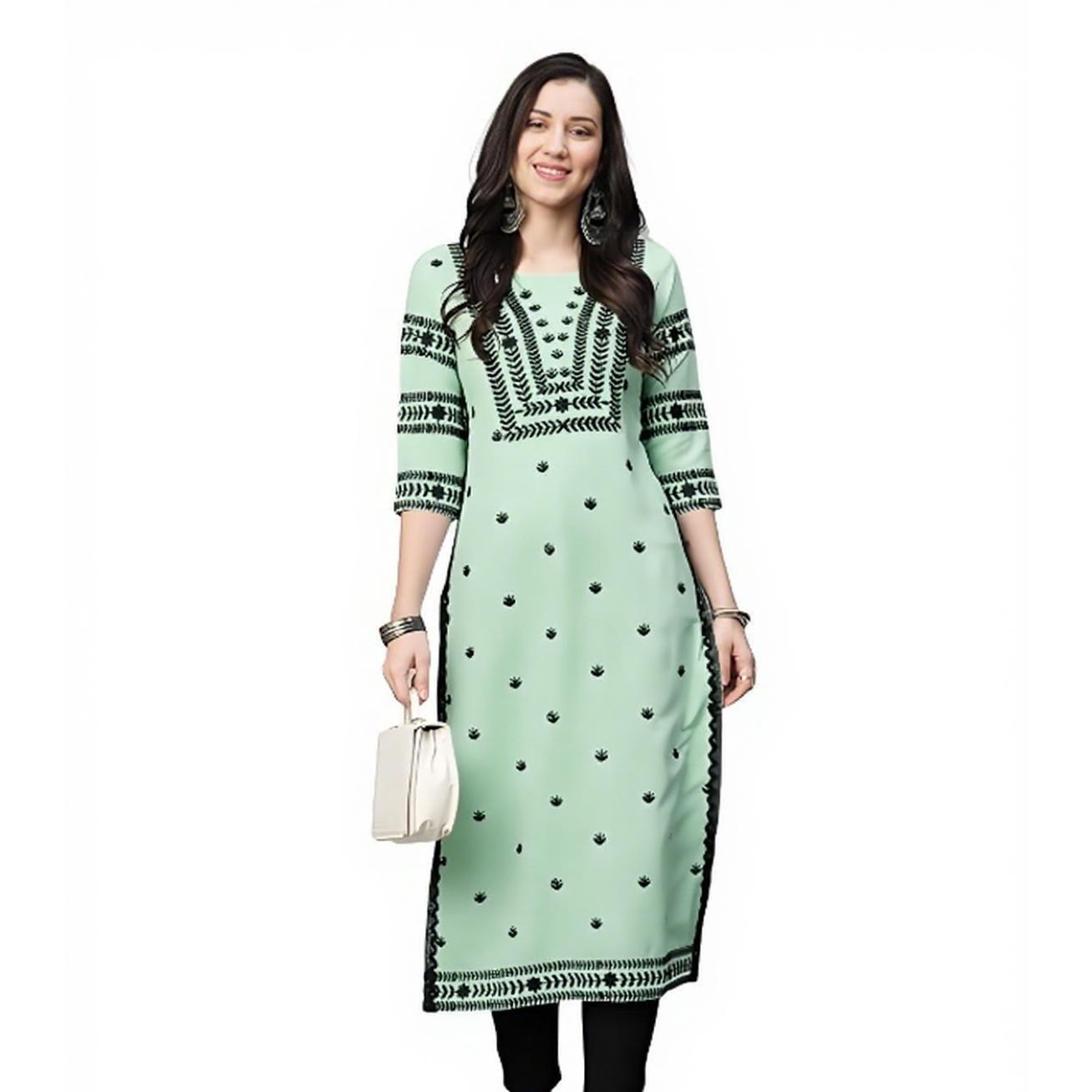 Muslim Kurt Flowers Women's Fa - Ethnic Fashion Kurtis 评论和价格