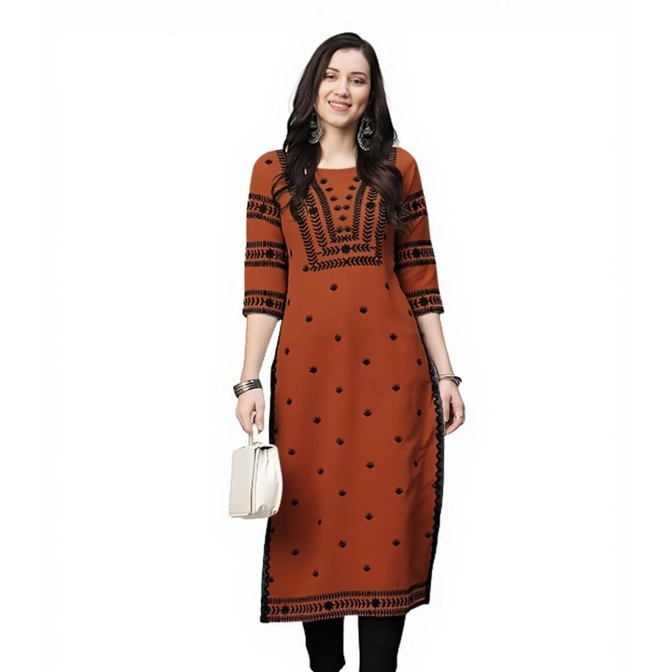 Muslim Kurt Flowers Women's Fa - Ethnic Fashion Kurtis 评论和价格