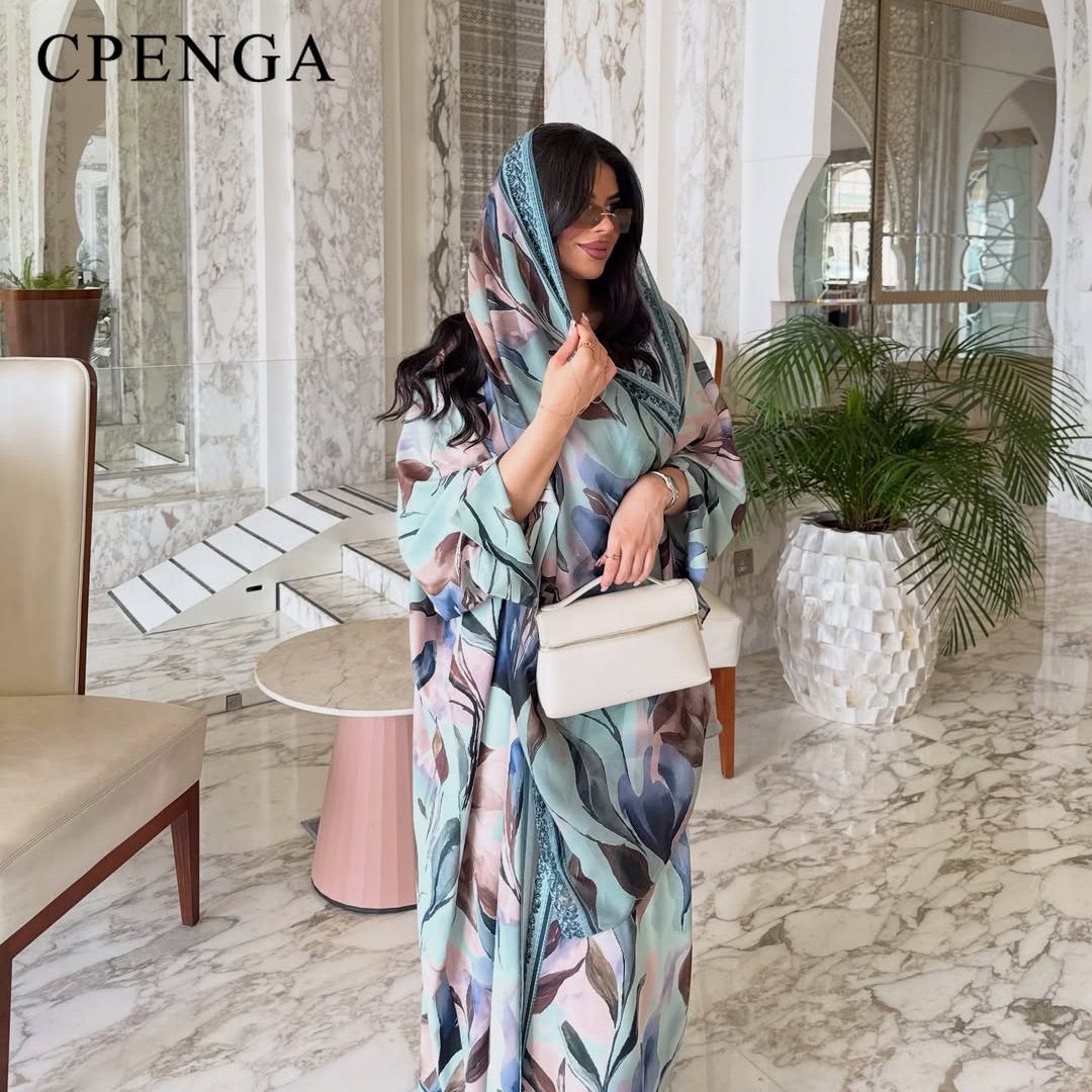 Luxury Dubai Abaya Floral Prin - Abaya Modest Wear 评论和价格