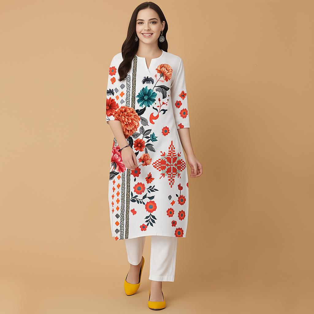 Muslim Flowers Kurt Christmas  - Ethnic Fashion Kurtis 评论和价格