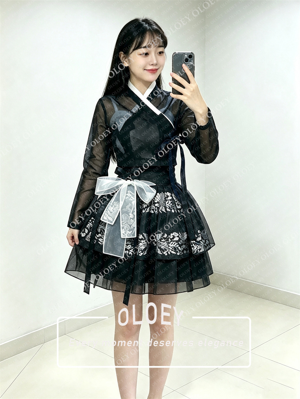OLOEY Modern Black Short Conce - Hanbok Modern Set 评论和价格
