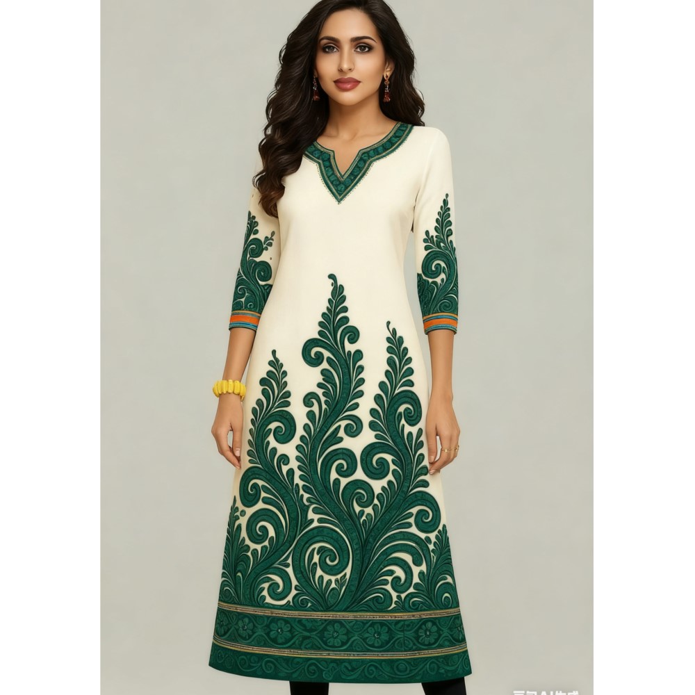 Muslim Kurt Flowers Women's Fa - Ethnic Fashion Kurtis 评论和价格