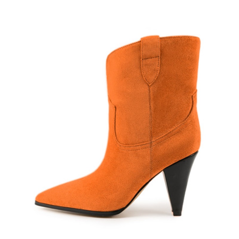 Bicolor Spike Heels Pull On Fa - Winter Ethnic Fashion For Women 评论和价格